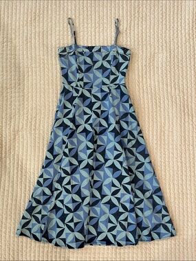 Flying Tomato Blue Geometric Midi Dress